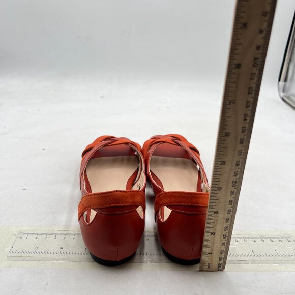 YDN Brown Braid Pumps Cutout Sandals Slip On Flats Peep Toe Party Dressy Prom - Picture 5 of 8